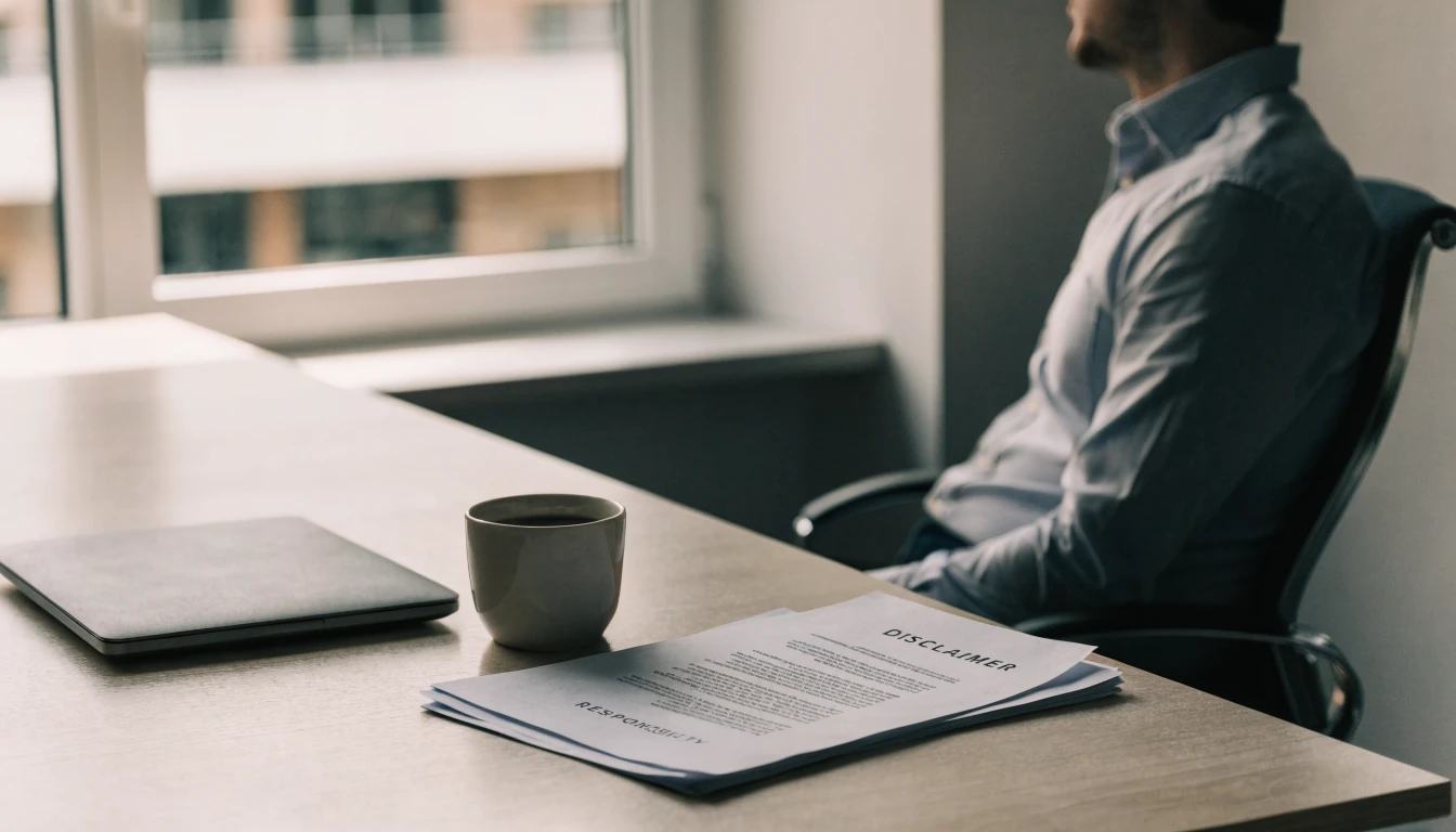 Professionelles Büro mit Dokumenten und Laptop, neutraler Hintergrund