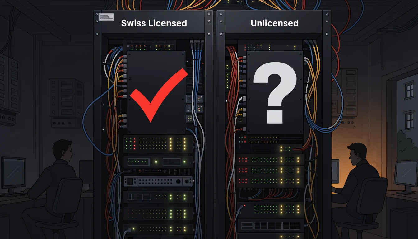 Zwei Serverracks – lizenziert und nicht lizenziert, LED‑Beleuchtung